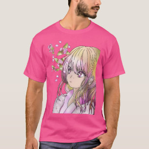 T-shirt Mignonne Elf Druid Avec Le Sakura Tombé