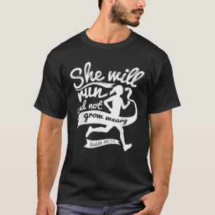 T-shirt Mignonne Elle Va Courir Et Ne Pas Se Lasser Ésaïe
