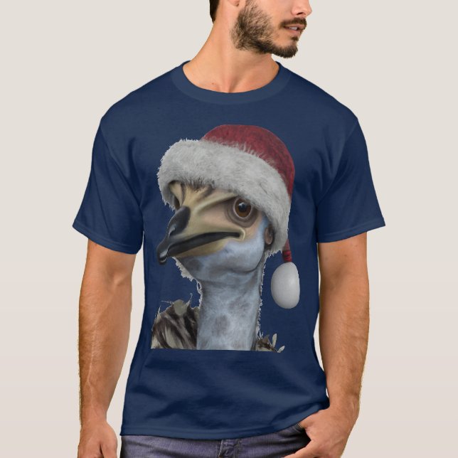 T-shirt Mignonne Emu Australien Portant Un Casquette Festi (Devant)
