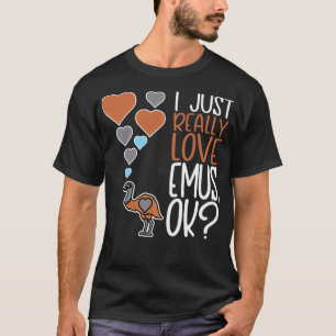 T-shirt Mignonne Emu Lover J'Aime Vraiment Emus OK Pullove