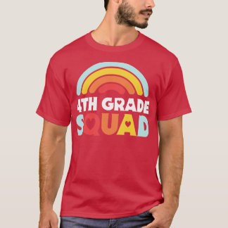 T-shirt Mignonne Enseignant 4e année Escadron avec Retro R