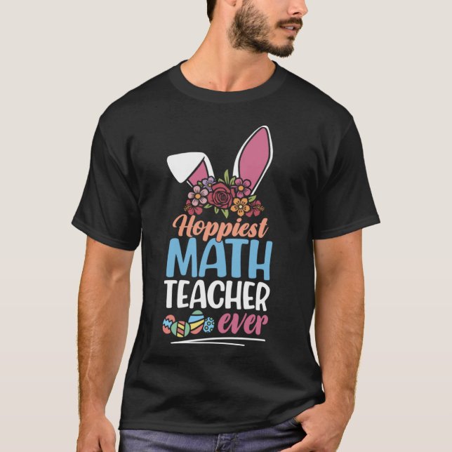 T-shirt Mignonne Enseignant Math Espiâtre Jamais Bunny Ear (Devant)