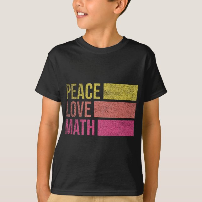 T-shirt Mignonne enseignant mathématiques Paix Amour mathé (Devant)