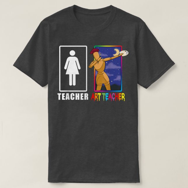 T-shirt Mignonne Enseignante d'Art Magique Dabbing en bois (Design devant)