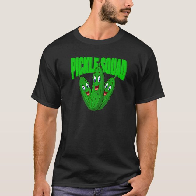 T-shirt Mignonne équipe de pickles végane au dill (Devant)