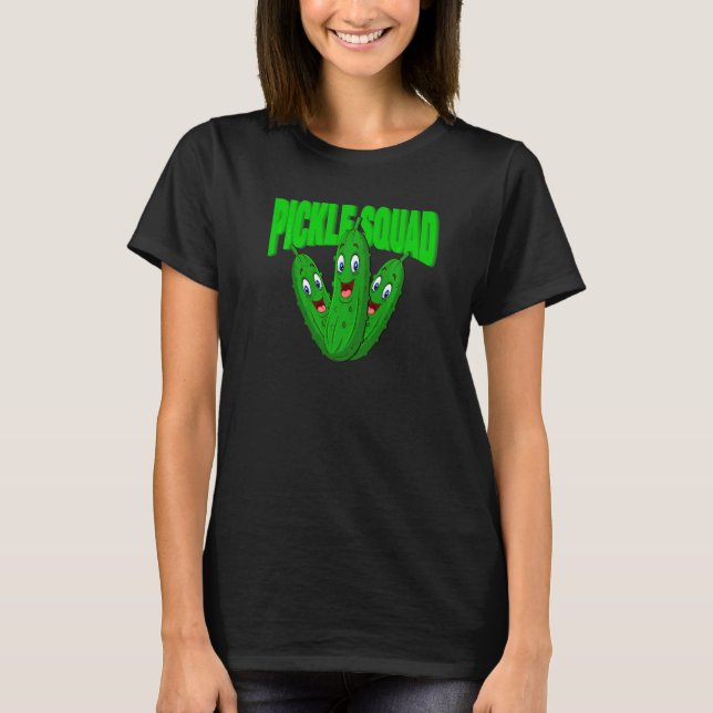 T-shirt Mignonne équipe de pickles végane au dill (Devant)