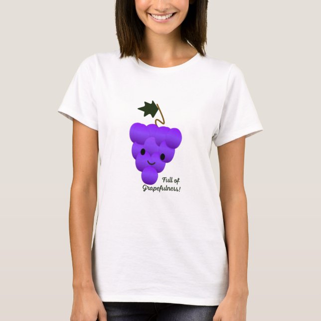 T-shirt Mignonne et amusante pleine de raisins de raisins (Devant)
