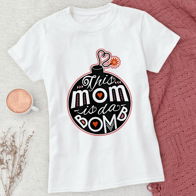 T-shirt Mignonne Fête des Mères Maman da Bomb Typographie  (Créateur téléchargé)