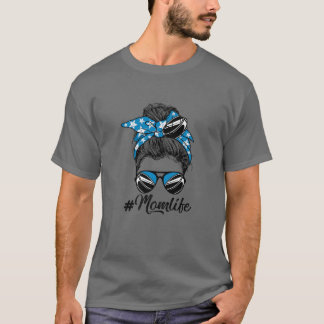 T-shirt Mignonne Fête des Mères Messy Bun Hockey Maman Mam