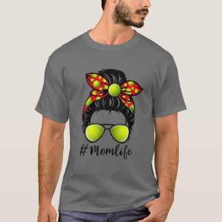 T-shirt Mignonne Fête des Mères Messy Bun Tennis Maman Mam