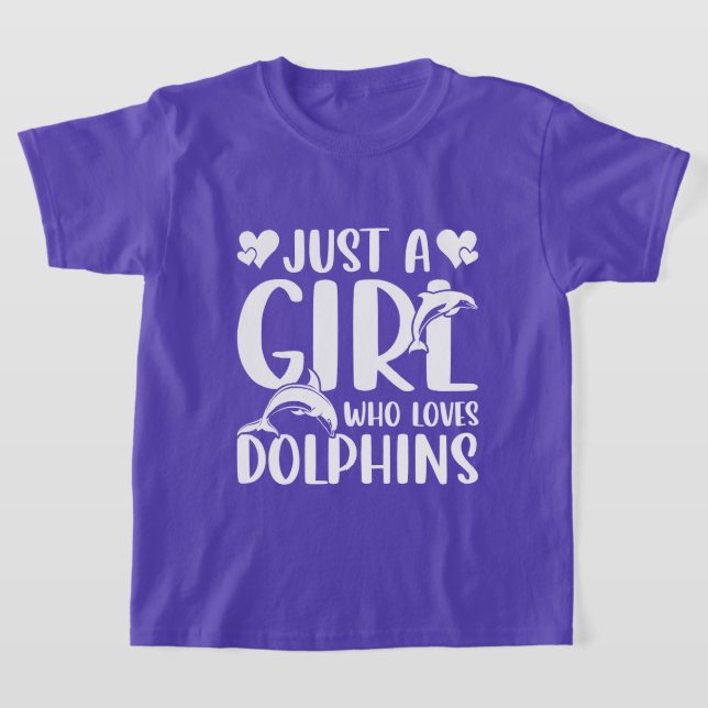T-shirt Mignonne fille aime les dauphins (Poser)