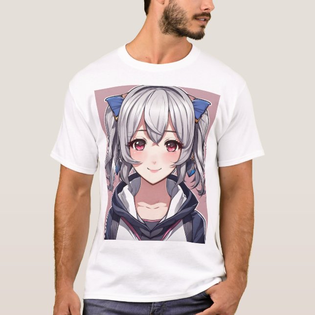 T-shirt mignonne fille Anime (Devant)
