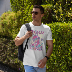 T-shirt Mignonne fille Anime avec casque