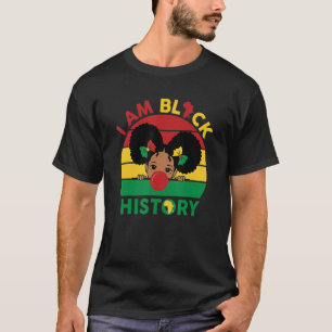 T-shirt Mignonne fille noire avec cheveux Afro Puff souffl