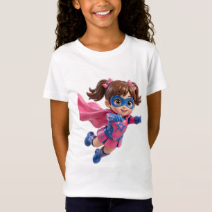 T-Shirt Mignonne Fille Originale Star Super-héroïne Volant
