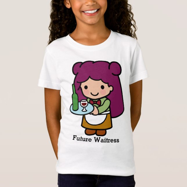 T-Shirt Mignonne fille Waitress avec vin (Devant)