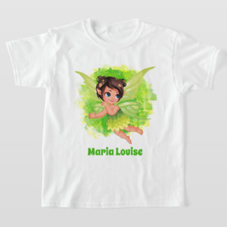T-shirt mignonne filles verte fairy ajouter nom 