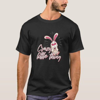 T-shirt Mignonne Fou Petite Chose Fille Fille Lapin Lapin 