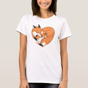 T-shirt Mignonne Fox Maman Amour Bébé Coeur