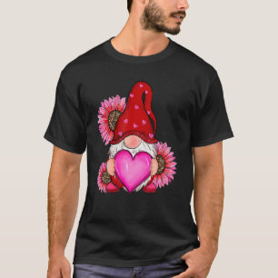 T-shirt Mignonne Gnome Heureuse Sainte-Valentin Avec Leopa