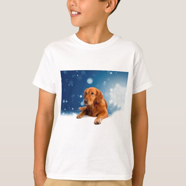 T-shirt Mignonne Golden Retriever Chien assis dans les éto (Devant)