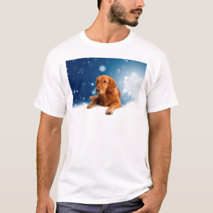 T-shirt Mignonne Golden Retriever Chien assis dans les éto