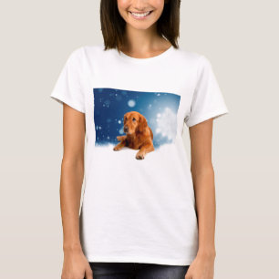 T-shirt Mignonne Golden Retriever Chien assis dans les éto