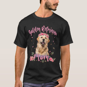 T-shirt Mignonne Golden Retriever Maman Fleur Amoureux des