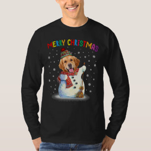 T-shirt Mignonne Golden Retriever Pajama de Noël