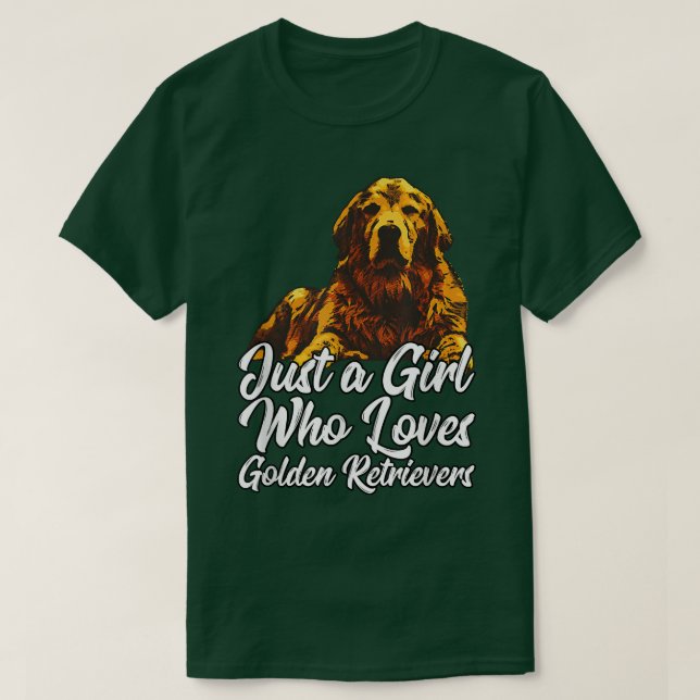T-shirt Mignonne Golden RetrieverJuste une fille qui aime  (Design devant)