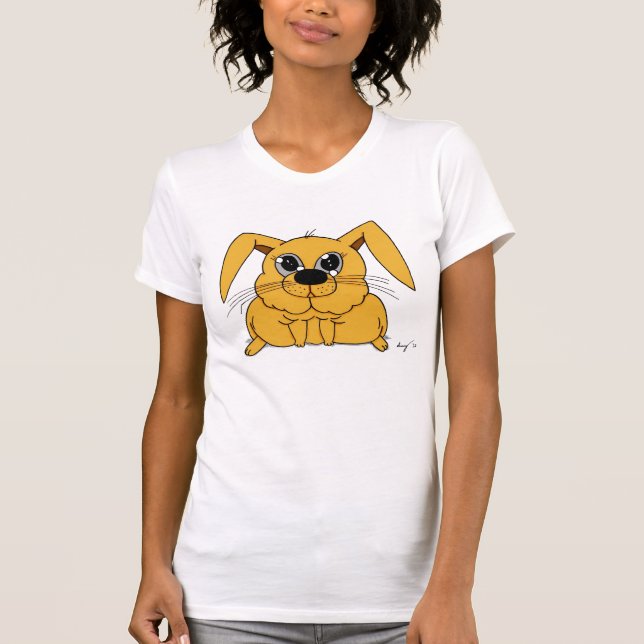 T-shirt Mignonne Grotte Bunny Femme Décontractée Scoop T-S (Devant)