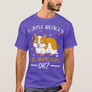 T-shirt Mignonne Hamster Lover J'Aime Vraiment Les Hamster