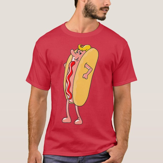 T-shirt Mignonne Hot Dog À Bun Drôle Plaisanteries Famille (Devant)