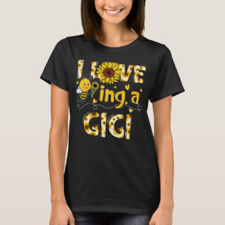 T-shirt Mignonne I Lote Being A Gigi Sunflower Bee Mother 