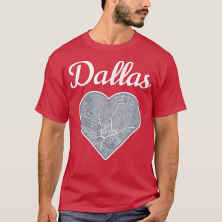 T-shirt Mignonne I Love Dallas Street Map Coeur
