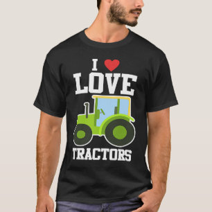 T-shirt Mignonne I Love Tracteurs Enfants Petit Agriculteu
