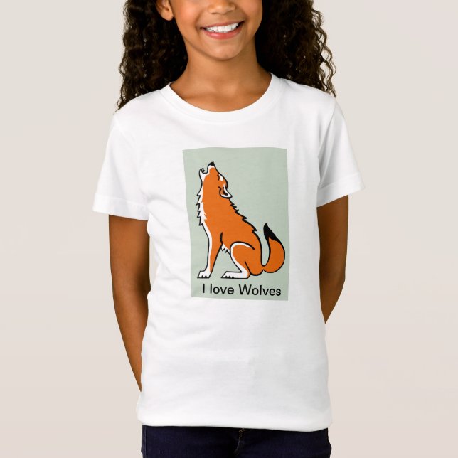 T-Shirt Mignonne I love WOLVES - Graphique animal - Faune (Devant)