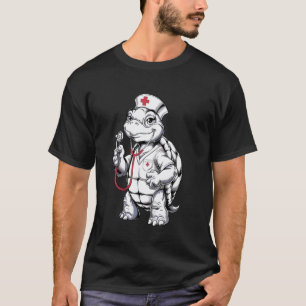 T-shirt Mignonne infirmière tortue drôle professionnel méd