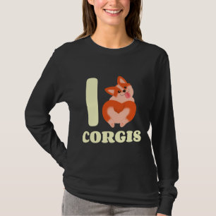T-shirt Mignonne J'aime Corgi Coeur Butt