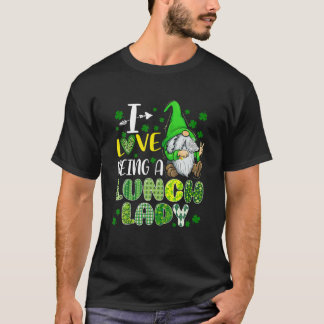 T-shirt Mignonne J'Aime Être Un Déjeuner Lady Gnome Joyeux
