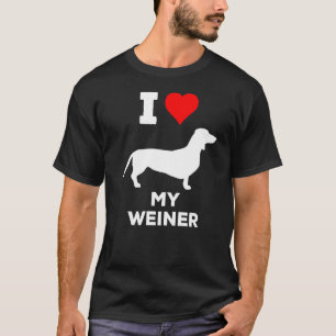 T-shirt Mignonne J'Aime Le Coeur Mon Weiner Poet Chien Dac