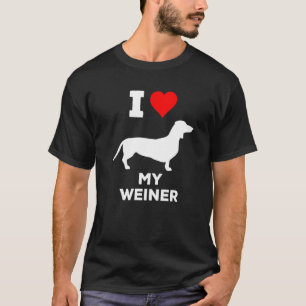 T-shirt Mignonne J'Aime Le Coeur Mon Weiner Poet Chien Dac