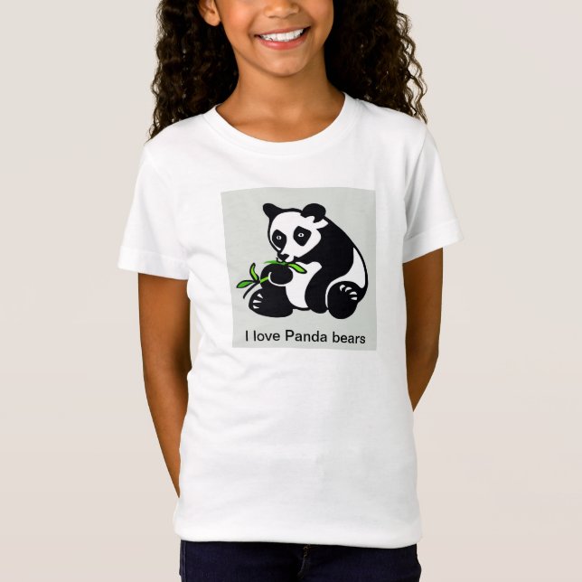 T-Shirt Mignonne - J'aime les ours de Panda - Faune - Natu (Devant)
