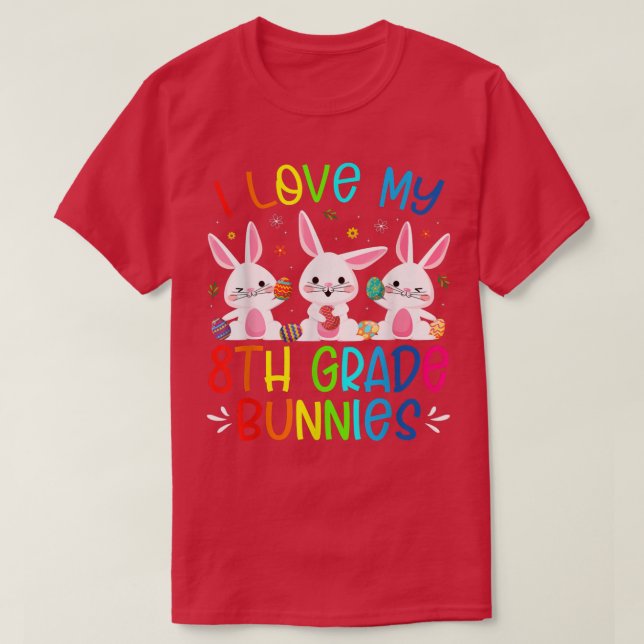 T-shirt Mignonne J'Aime Mes lapins de 8e année Lapin Lapin (Design devant)