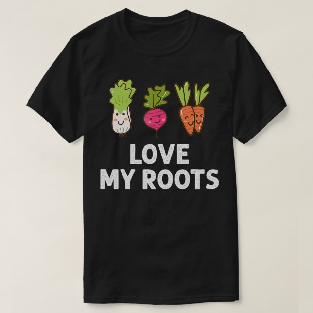 T-shirt Mignonne J'Aime Mes Racines Toddler Tee, Légumes R (Design devant)