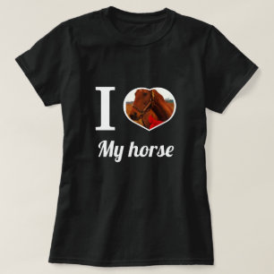 T-shirt Mignonne, j'aime mon cheval, créez votre propre ph