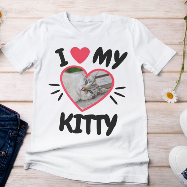 T-shirt Mignonne J'Aime Mon Kitty (Créateur téléchargé)
