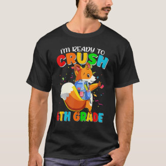 T-shirt Mignonne Je suis prêt à écraser l'élève Fox 6e ann