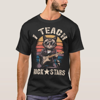 T-shirt Mignonne, j'enseigne aux rockstars Maman de chat P
