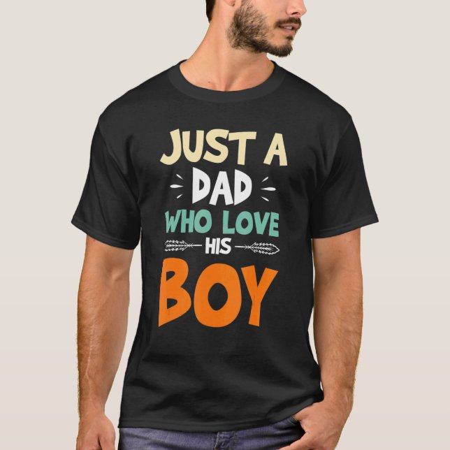 T-shirt Mignonne Juste Un Père Qui Aime Son Garçon Hommes  (Devant)